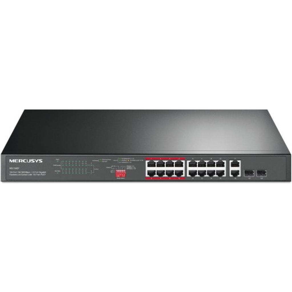 Mercusys 20 Ports With 16 PoE Plus and 2 Port Gigabit Rackmount Switch