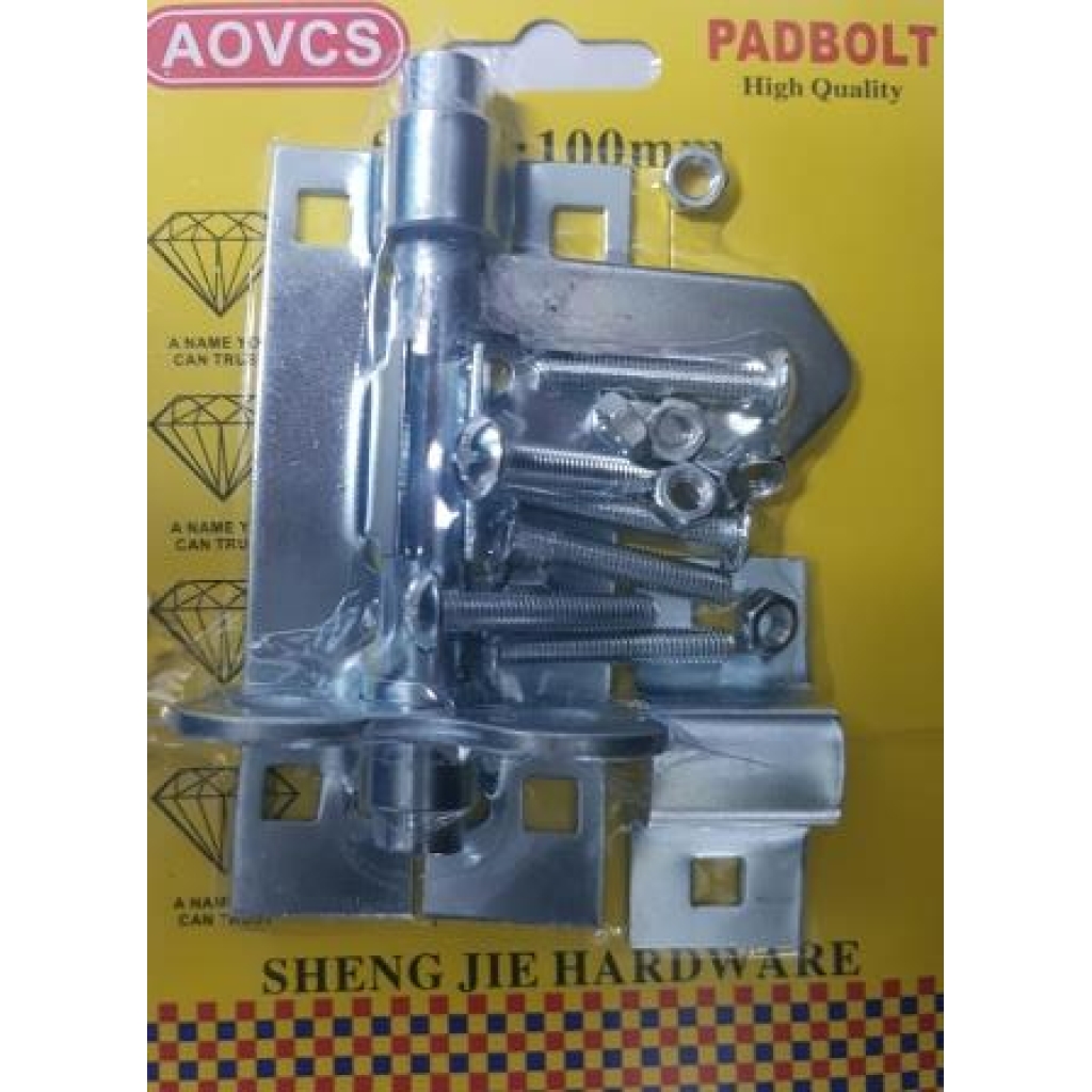 Noble Lockable Pad Bolt latch 100mm Zinc Plated