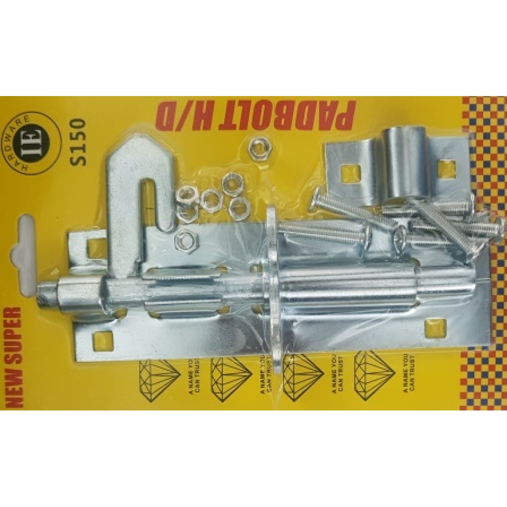 Noble Lockable Pad Bolt latch 150mm Zinc Plated