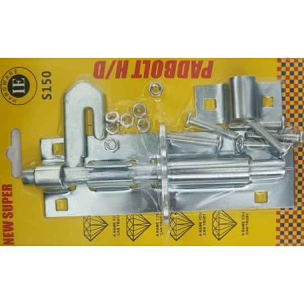 Noble Lockable Pad Bolt latch 150mm Zinc Plated