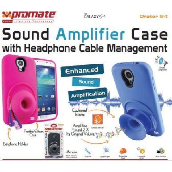 Promate Orator S4 Sound Amplifier Case Samsung Galaxy S4 Pink
