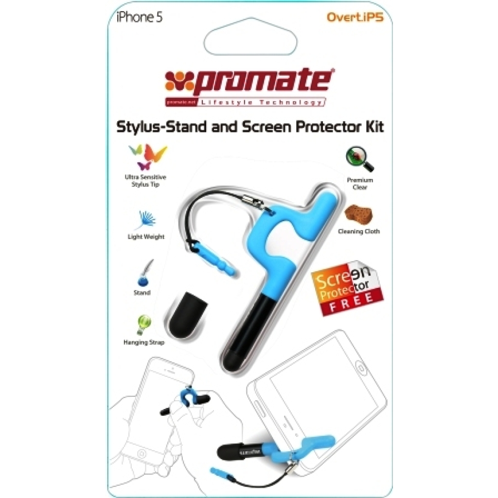 Promate Overt.iP5 iPhone 5 Stylus-Stand and Screen Protector Kit