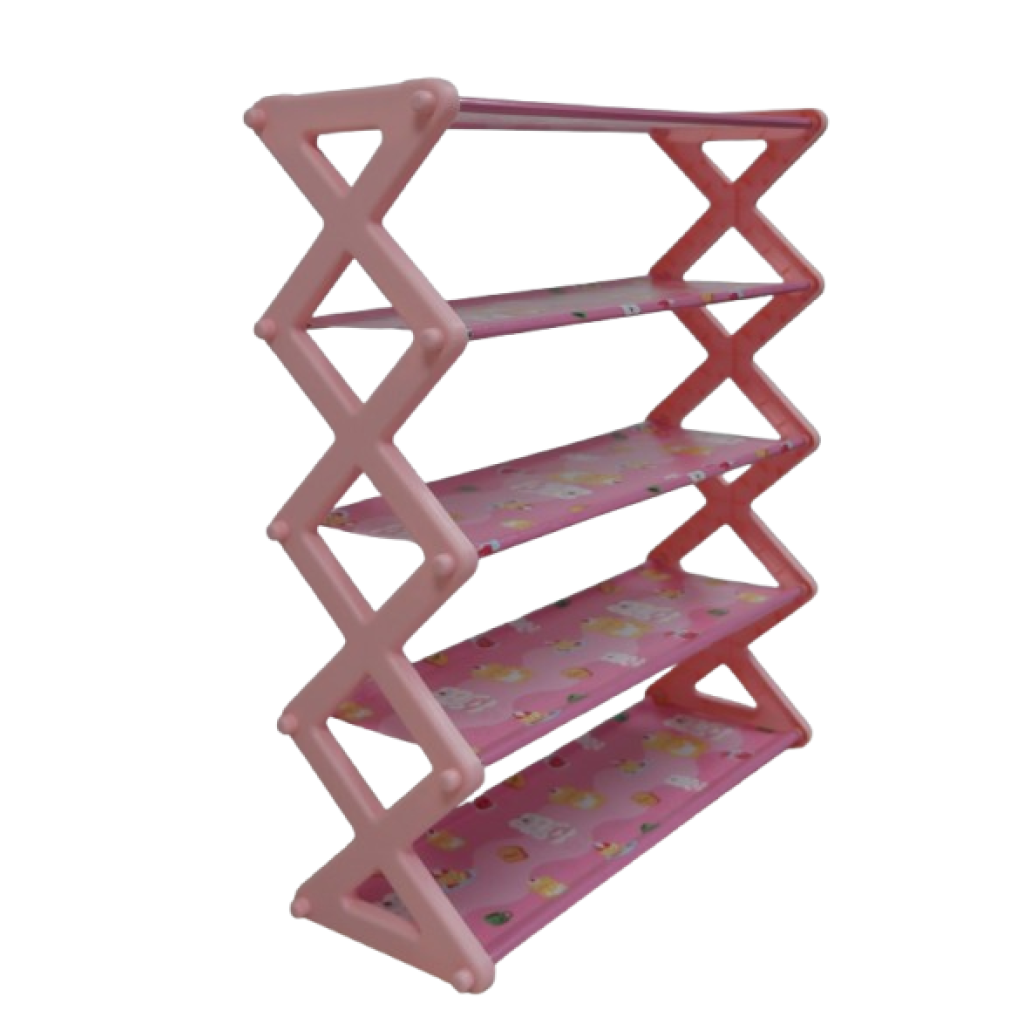 Nordic Wind Cross 5 Tier 15 Shoe Rack Pink