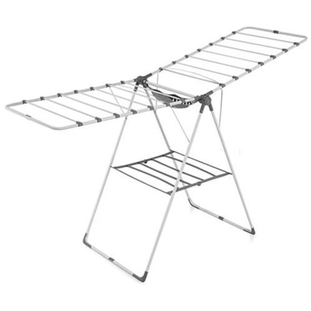 Totally Large Foldable Clothes Dryer Silver With Black Accents