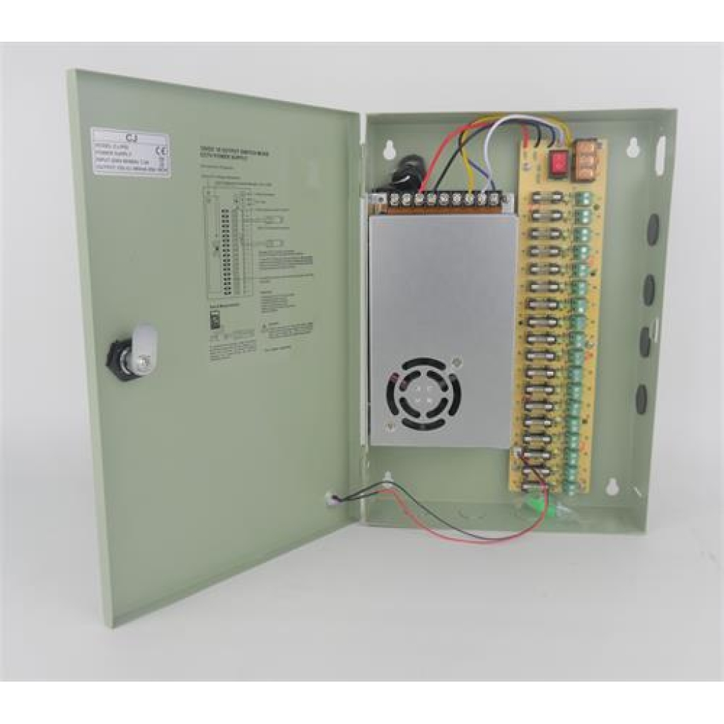 Securnix 12VDC 20Amp 18 Channel CCTV power supplies Box