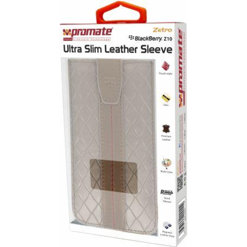 Promate Brown Zetro BlackBerry Z10 Ultra Slim Leather Sleeve