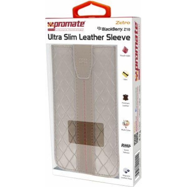 Promate Brown Zetro BlackBerry Z10 Ultra Slim Leather Sleeve