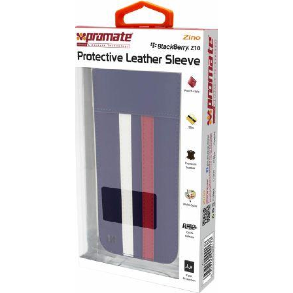 Promate Black Zino BlackBerry Z10 Protective Leather Sleeve