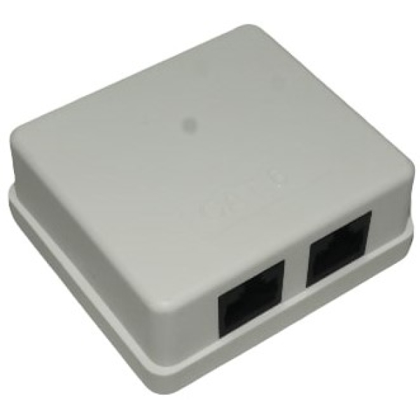 LinkQnet RJ45 CAT 6 Double Wall Mount Surface Box