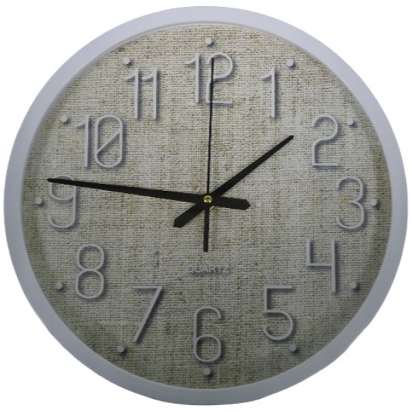 Casey Analog 30cm Round Face White with Black Quartz Wall Clock