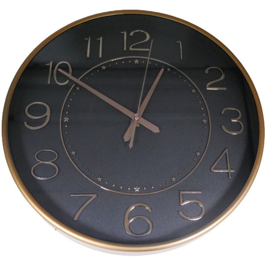 Casey Analog 30cm Round Face Rose Gold Black Wall Watch