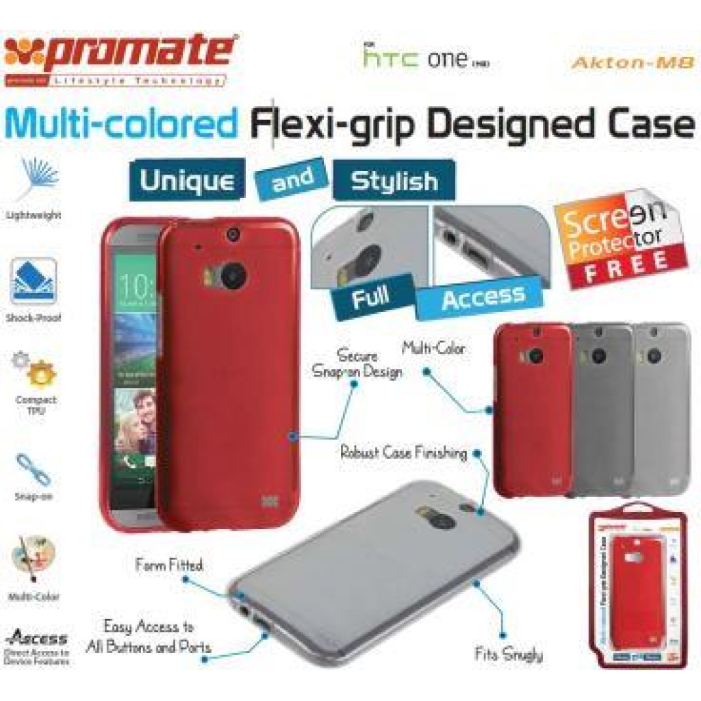 Promate Flexi Grip Akton M8 Multi Colored Case