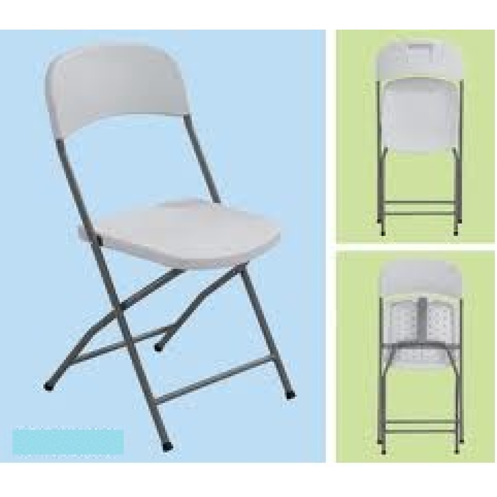 UniQue Blow Moulded Folding Plastic Chair With Steel Frame