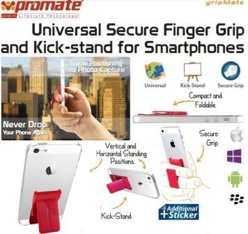 Promate Gripmate Universal Smartphone Finger Grip and Kickstand Maroon Promate Gripmate Universal Smartphone Finger Grip and Kickstand Maroon