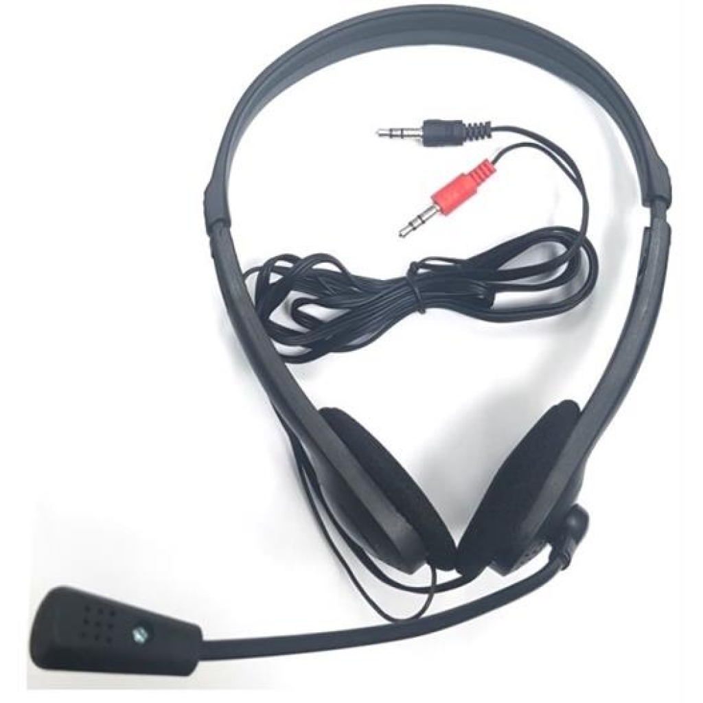 UniQue Stereo Headphones with Flexible Microphone Black