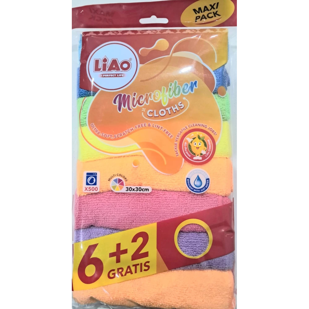 Casey 8 Pack Microfiber 30x30cm Assorted Cleaning Cloths