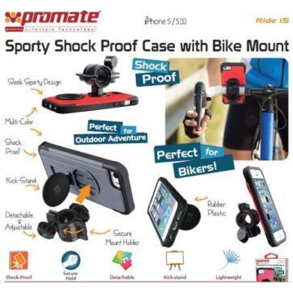 Ridei5 iPhone 5 5s Protective Case with Bike Stand
