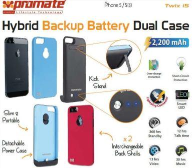 Promate Blue i5 Hybrid Backup battery Dual case Promate Blue i5 Hybrid Backup battery Dual case
